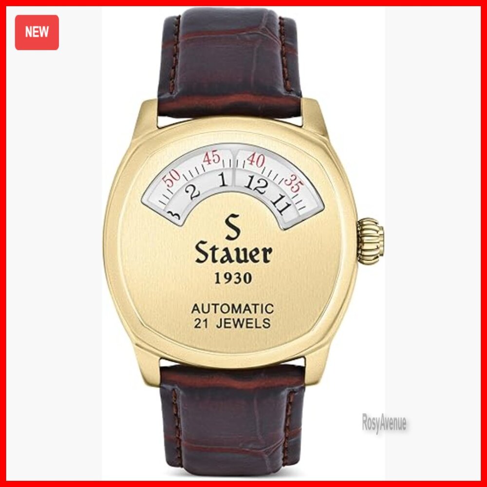 Automatic Watch Leather Band Stainless Steel Case Water Resistant Mens